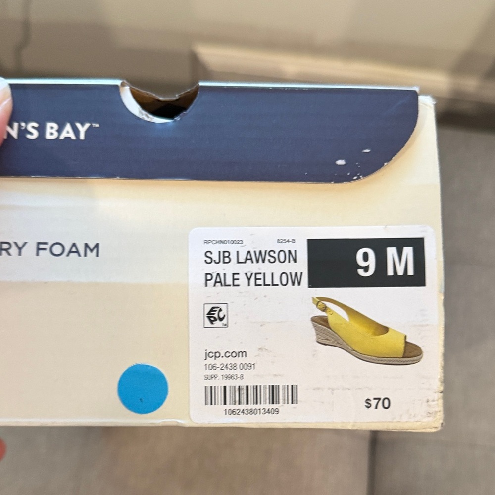 St. John's Bay Pale Yellow Wedge Sandals